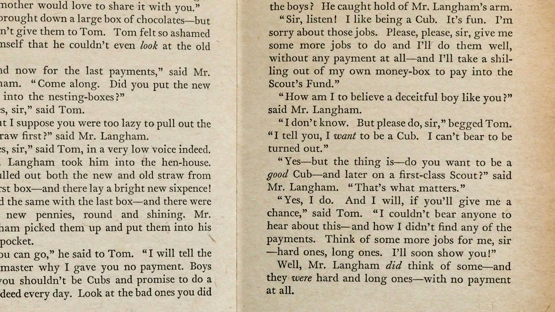 Close up of a body of text from a book.