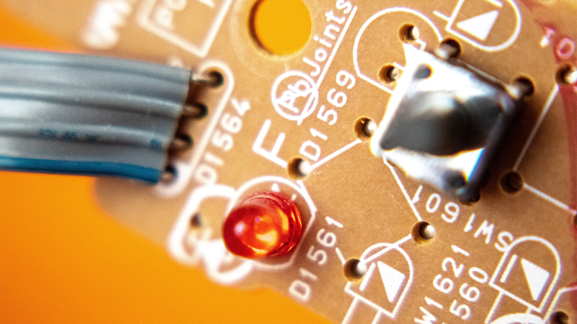 A close up shot of a circuit board.