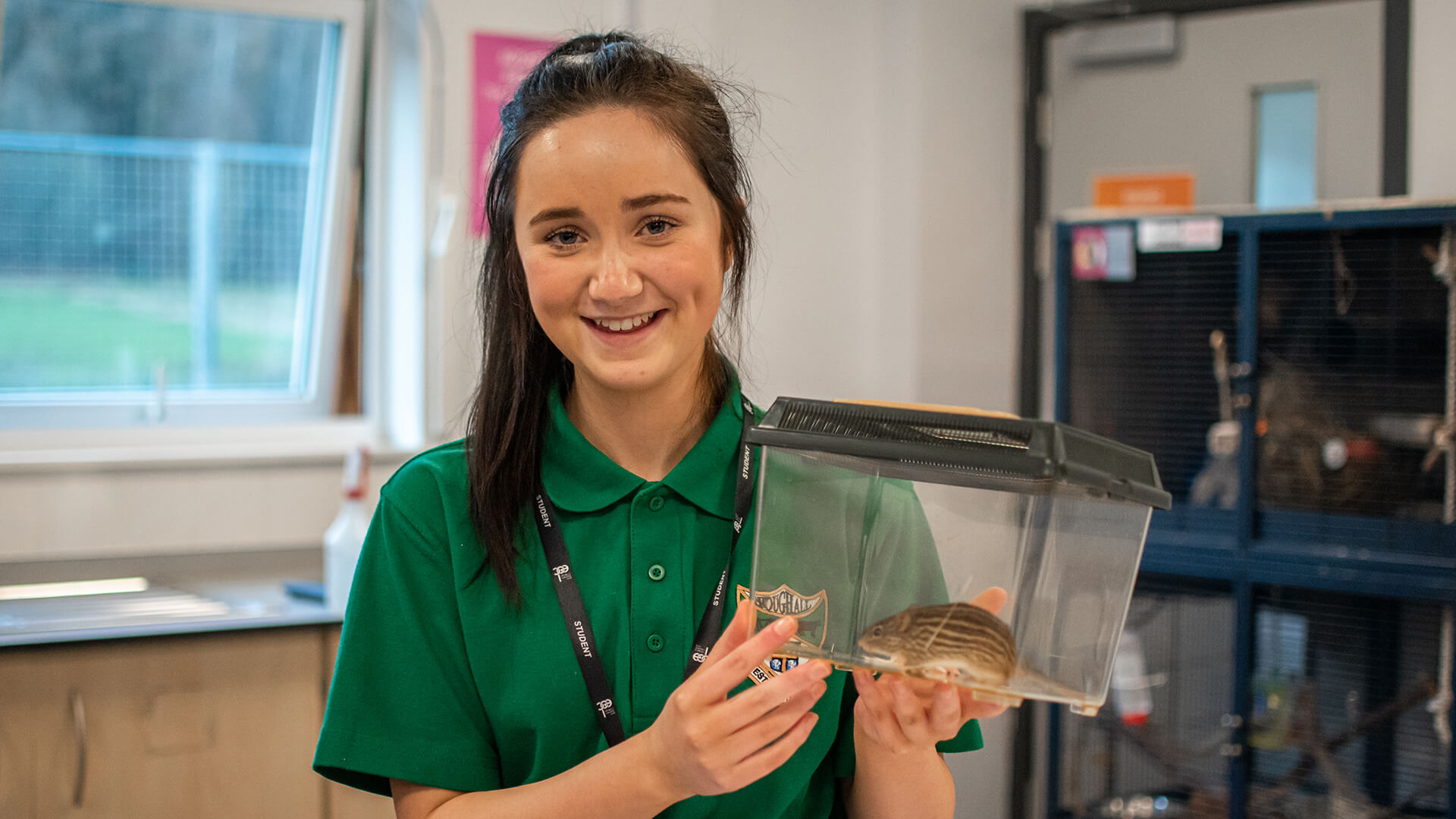 EDC student in our animal care unit.