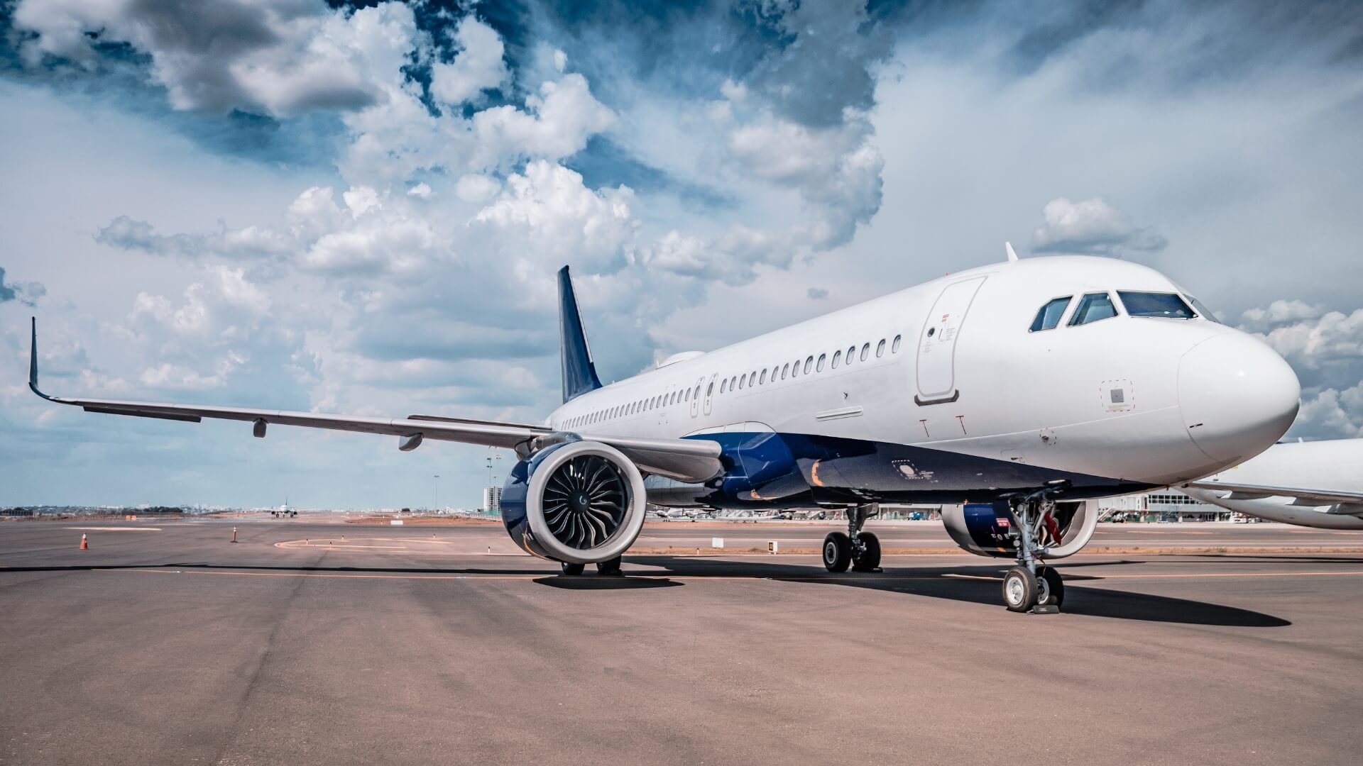 Plane landed on runway.