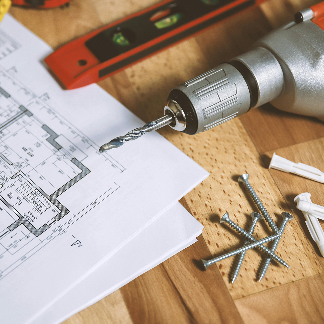 Joinery tools lying on table.