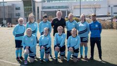 EDC Girls Football Team Photo on the all weather pitch