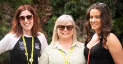 The East Durham College Schools Team: Crystal, Hayley and Holly all smiling