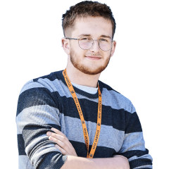 Student in stripy jumper